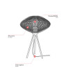 Lampe de table industrielle ronde 1xE27 Meshiva