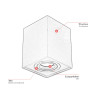 Spot plafond carré en aluminium 1 lampe You