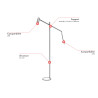Lampadaire liseuse rétro Line