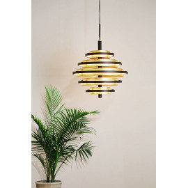 Suspension LED noir et or moderne Hive