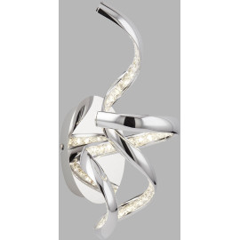 Applique design LED verre et métal chromé Twirls