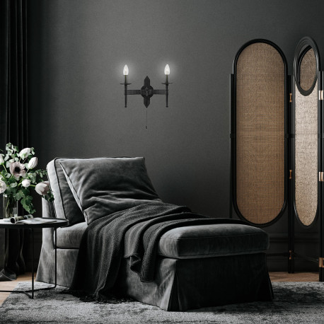 Applique rétro fer forgé noir Cartwheel II