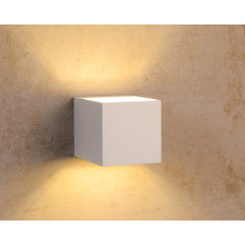 Applique design cube en aluminium blanc Riri