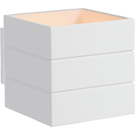 Applique contemporaine cube en aluminium blanc Lea