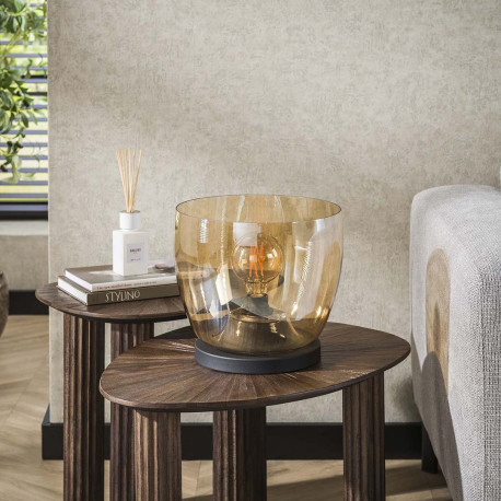 Lampadaire moderne en verre ambré Ø 29 cm Hoggy Lampadaire moderne en verre ambré Ø 29 cm Hoggy
