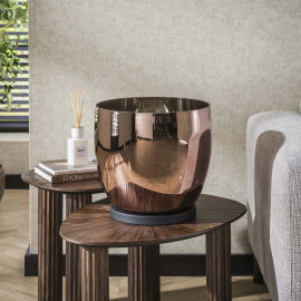 Lampadaire moderne en verre cuivré Ø 33 cm Hoggy