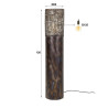 Lampadaire industriel H 120 cm en métal brun noir Cyriel