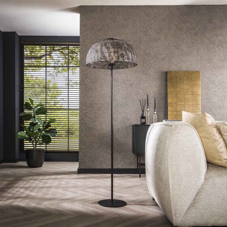 Lampadaire contemporain en métal brun/noir Izzy Lampadaire contemporain en métal brun/noir Izzy