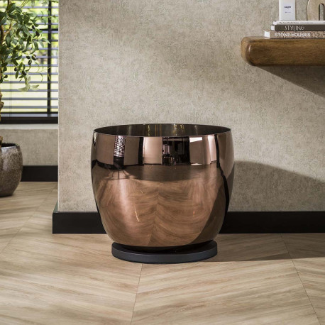 Lampadaire moderne en verre cuivré Ø 48 cm Hoggy