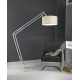 Lampadaire moderne articulé en tissu blanc Lumy