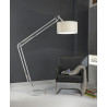 Lampadaire moderne articulé en tissu blanc Lumy
