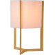 Lampe de table contemporaine métal et tissu blanc Melinora