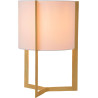 Lampe de table contemporaine métal et tissu blanc Melinora