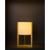 Lampe de table contemporaine métal et tissu blanc Melinora