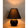 Lampe à poser classique en céramique et tissu noir Penny