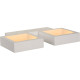 Applique led design double carré blanche Mirra