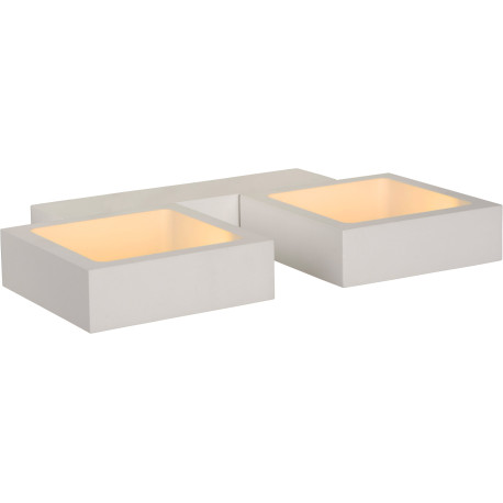 Applique led design double carré blanche Mirra