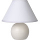 Lampe à poser classique en céramique et tissu blanc Penny