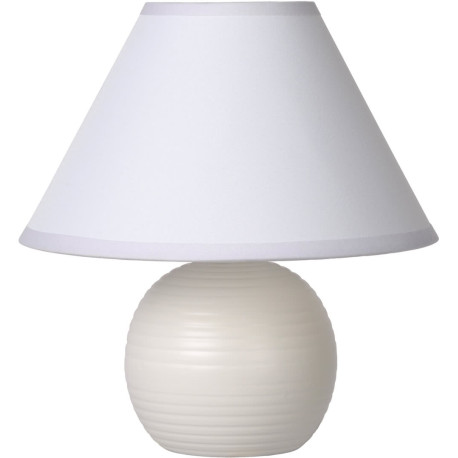 Lampe à poser classique en céramique et tissu blanc Penny