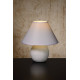 Lampe à poser classique en céramique et tissu blanc Penny