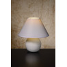 Lampe à poser classique en céramique et tissu blanc Penny