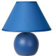 Lampe à poser classique en céramique et tissu bleu Penny