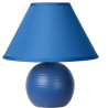 Lampe à poser classique en céramique et tissu bleu Penny