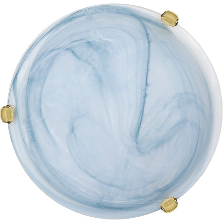 Plafonnier classique en verre opaque bleu Ø30 cm Adelie