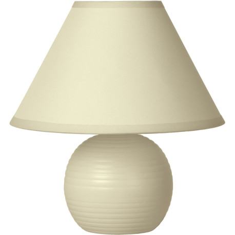 Lampe à poser classique en céramique et tissu crème Penny