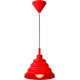 Suspension contemporaine en plastique et silicone rouge Callie