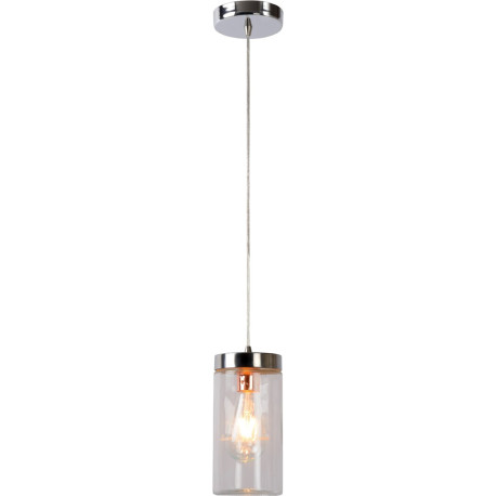 Suspension vintage ronde en verre clair Canut