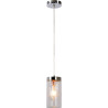 Suspension vintage ronde en verre clair Canut