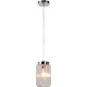 Suspension vintage carré en verre clair Calut