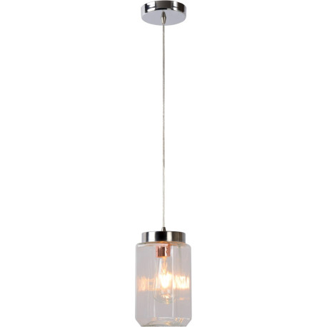 Suspension vintage carré en verre clair Calut