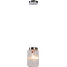 Suspension vintage carré en verre clair Calut