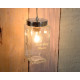 Suspension vintage carré en verre clair Calut