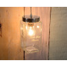 Suspension vintage carré en verre clair Calut
