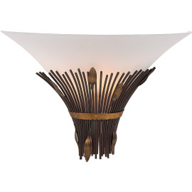 Applique classique en métal bronzé et verre Cara