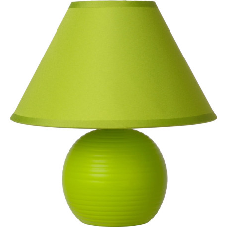 Lampe à poser classique en céramique et tissu vert Penny