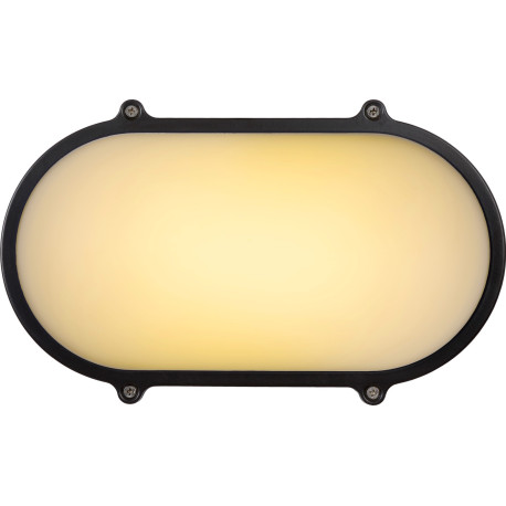 Applique classique ovale en aluminium noir 27 cm Daria