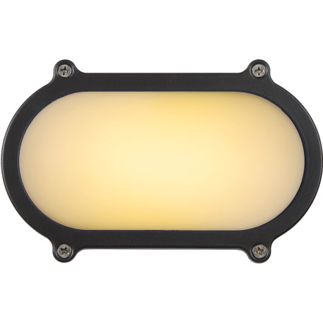 Applique classique ovale en aluminium noir 15,5 cm Daria