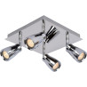 Spot moderne 4 LED en métal chromé Gall
