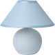 Lampe de table classique en céramique et tissu bleu mat