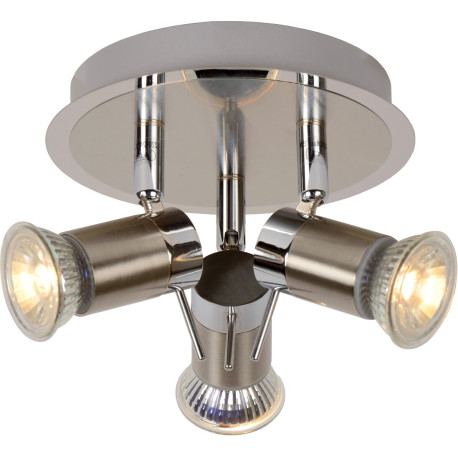 Spot moderne 3 LED en métal chromé Hélie