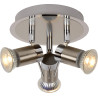 Spot moderne 3 LED en métal chromé Hélie