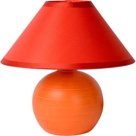 Lampe de table classique en céramique et tissu orange mat