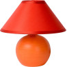 Lampe de table classique en céramique et tissu orange mat