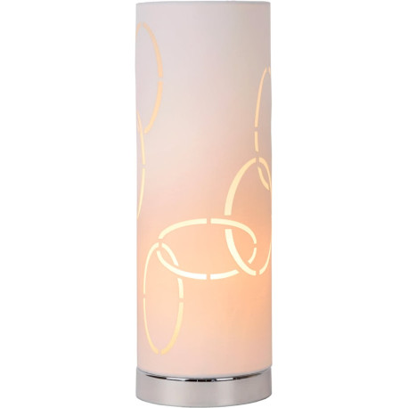 Lampe à poser contemporaine en tissu blanc Valencia
