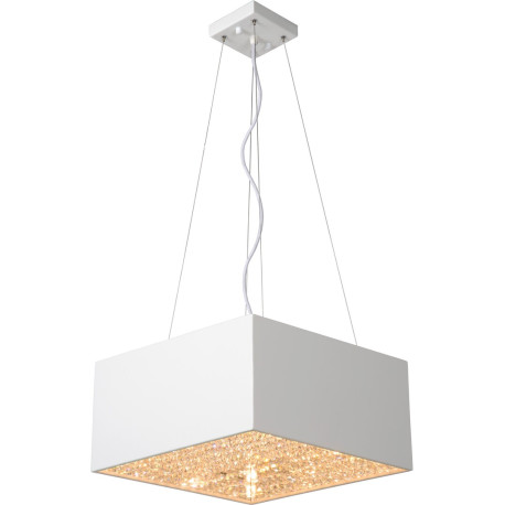 Suspension moderne ajustable en métal blanc 5 LED Helois