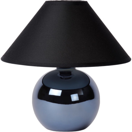 Lampe de table classique boule en céramique et tissu noir Lara